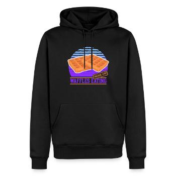 Gaufres Gaufres Lover Gaufre Cadeau - Sweat à capuche Premium bio Homme - noir - Devant - Nico (187cm)