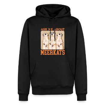 Suricate drôle suricate cadeau - Sweat à capuche Premium bio Homme - noir - Devant - Nico (187cm)