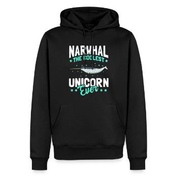 Narwhal Whale Narwhal Narwhal Whales Gift - Men’s Premium Organic Hoodie - black - Front - Nico (187cm)