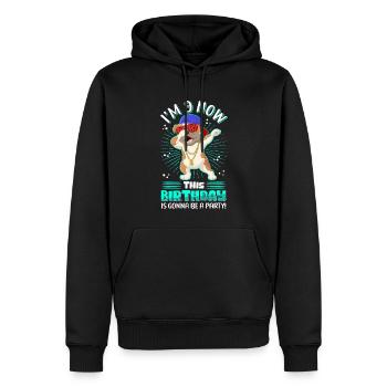 9e anniversaire 9 ans cadeau idée cadeau - Sweat à capuche Premium bio Homme - noir - Devant - Nico (187cm)