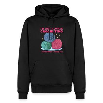 Crochet Crochet fil cadeau - Sweat à capuche Premium bio Homme - noir - Devant - Nico (187cm)