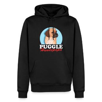 Puggle chien papa Puggle chien propriétaire cadeau - Sweat à capuche Premium bio Homme - noir - Devant - Nico (187cm)