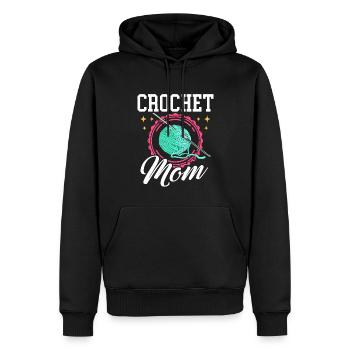 Crochet Maman Crochet Fil Cadeau - Sweat à capuche Premium bio Homme - noir - Devant - Nico (187cm)