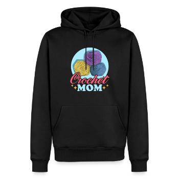 Crochet maman au Crochet Crochet fil Crochet cadeau - Sweat à capuche Premium bio Homme - noir - Devant - Nico (187cm)
