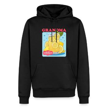 Limonade citron effervescent Stand cadeau - Sweat à capuche Premium bio Homme - noir - Devant - Nico (187cm)