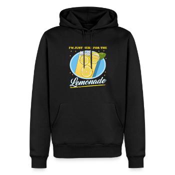 Limonade, limonade au citron, cadeau effervescent - Sweat à capuche Premium bio Homme - noir - Devant - Nico (187cm)