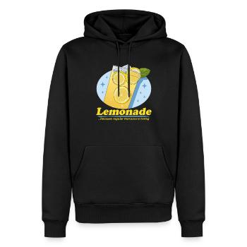 Limonade effervescente citron limonade cadeau - Sweat à capuche Premium bio Homme - noir - Devant - Nico (187cm)