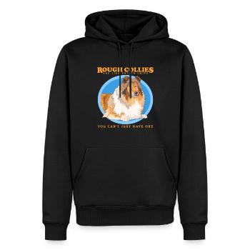 Collie chiens à poil long Collie Collies cadeau - Sweat à capuche Premium bio Homme - noir - Devant - Nico (187cm)