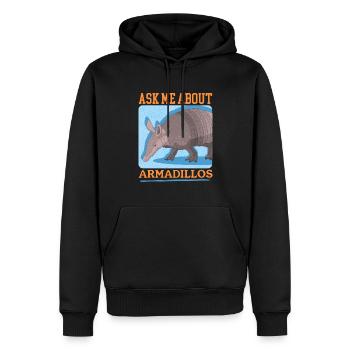 Tatou drôle neuf-cravate tatou cadeau - Sweat à capuche Premium bio Homme - noir - Devant - Nico (187cm)