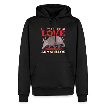 Tatou drôle à neuf bandes tatous cadeau - Sweat à capuche Premium bio Homme - noir - Devant - Nico (187cm)