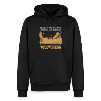 Menuiserie menuisier artisan charpentier cadeau - Sweat à capuche Premium bio Homme - noir - Devant - Nico (187cm)