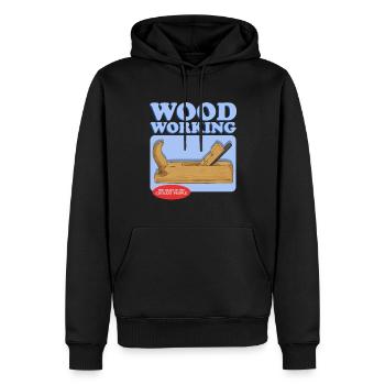Menuiserie charpentier amélioration de l’habitat amateur cadeau - Sweat à capuche Premium bio Homme - noir - Devant - Nico (187cm)