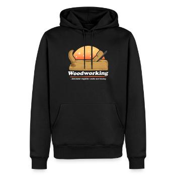 Menuiserie charpentier charpentier amateur cadeau - Sweat à capuche Premium bio Homme - noir - Devant - Nico (187cm)