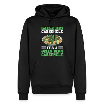 Cadeau de casserole de haricots verts - Sweat à capuche Premium bio Homme - noir - Devant - Nico (187cm)