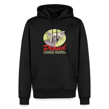Chinois à crête papa chien à crête cadeau - Sweat à capuche Premium bio Homme - noir - Devant - Nico (187cm)