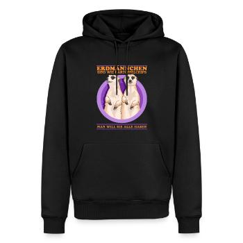 Les suricates sont comme le cadeau de famille des suricates - Sweat à capuche Premium bio Homme - noir - Devant - Nico (187cm)