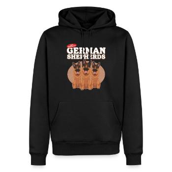 Bergers allemands berger allemand chien cadeau - Sweat à capuche Premium bio Homme - noir - Devant - Nico (187cm)