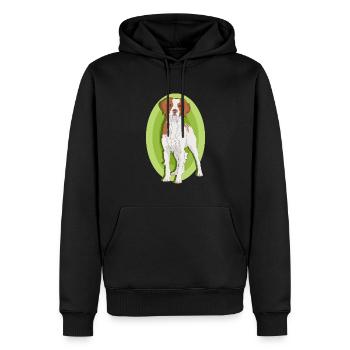 Brittany Hund Bretonischer Vorstehhund Geschenk - Männer Premium Bio Hoodie - Schwarz - Vorne - Nico (187cm)