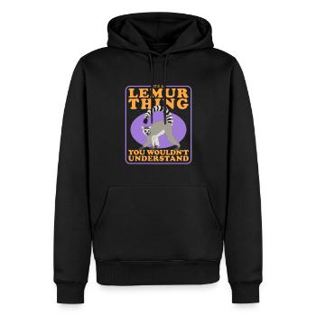 Lemur Katta Lemure Ringelschwanz Lemuren Geschenk - Männer Premium Bio Hoodie - Schwarz - Vorne - Nico (187cm)