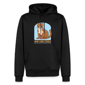 Cadeau de petite belette de souris belette - Sweat à capuche Premium bio Homme - noir - Devant - Nico (187cm)