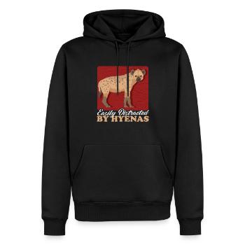 Hyène tachetée Hyène Cadeau Hyène - Sweat à capuche Premium bio Homme - noir - Devant - Nico (187cm)