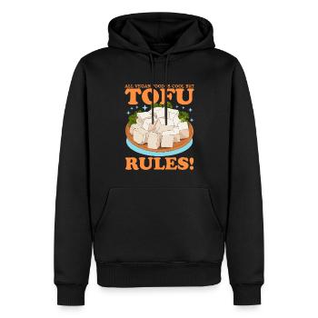 Tofu Bean Curd Bean Cheese Cadeau végétalien - Sweat à capuche Premium bio Homme - noir - Devant - Nico (187cm)