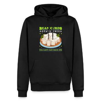 Fromage de tofu Fromage de haricot végétalien Cadeau de caillé de haricot - Sweat à capuche Premium bio Homme - noir - Devant - Nico (187cm)