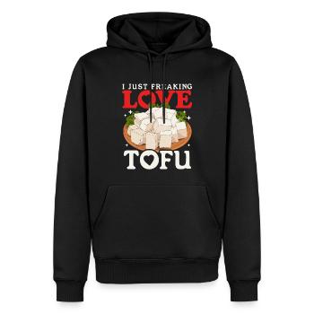 Tofu Vegan Bean Curd Bean Cheese Gift - Sweat à capuche Premium bio Homme - noir - Devant - Nico (187cm)