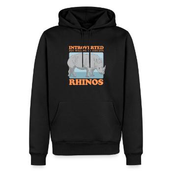 Nashörner Nashorn Rhinozeros Geschenk - Männer Premium Bio Hoodie - Schwarz - Vorne - Nico (187cm)