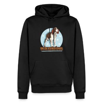 English Springer Spaniel Dad Geschenk - Männer Premium Bio Hoodie - Schwarz - Vorne - Nico (187cm)