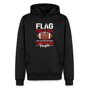 Jeu de flag football Flag Footballer cadeau - Sweat à capuche Premium bio Homme - noir - Devant - Nico (187cm)