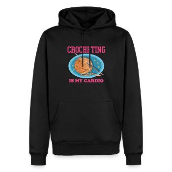 Crochet Crochet Crochet Crochet Yarn Gift - Men’s Premium Organic Hoodie - black - Front - Nico (187cm)