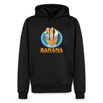 Bananenpudding Bananen Pudding Geschenk - Männer Premium Bio Hoodie - Schwarz - Vorne - Nico (187cm)
