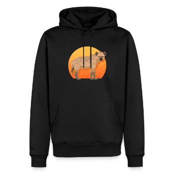 Hyène Hyène Cadeau Hyène Tachetée - Sweat à capuche Premium bio Homme - noir - Devant - Nico (187cm)