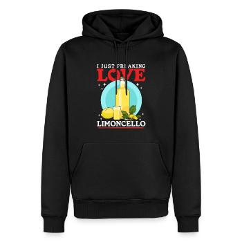 Limoncello Liqueur Citrons Cadeau - Sweat à capuche Premium bio Homme - noir - Devant - Nico (187cm)