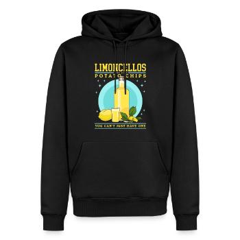 Limoncello Limoncellos | Cadeau de liqueur de citron - Sweat à capuche Premium bio Homme - noir - Devant - Nico (187cm)