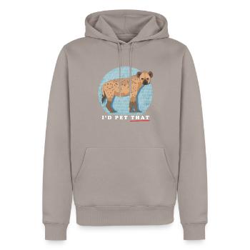 Hyena Hyena Spotted Hyena Gift - Men’s Premium Organic Hoodie - taupe - Front - Nico (187cm)
