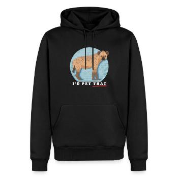 Hyène Hyène Cadeau Hyène Tachetée - Sweat à capuche Premium bio Homme - noir - Devant - Nico (187cm)