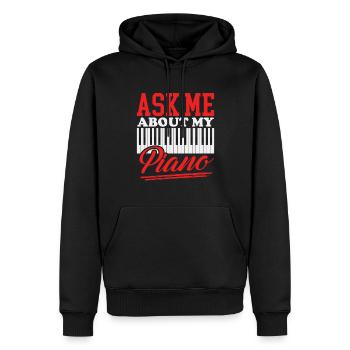 Piano Pianiste Cadeau Pianiste - Sweat à capuche Premium bio Homme - noir - Devant - Nico (187cm)