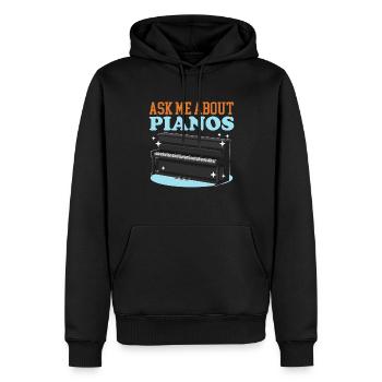Piano Pianiste Piano Pianiste Cadeau - Sweat à capuche Premium bio Homme - noir - Devant - Nico (187cm)