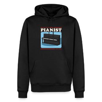 Piano Pianiste Piano Cadeau Piano - Sweat à capuche Premium bio Homme - noir - Devant - Nico (187cm)