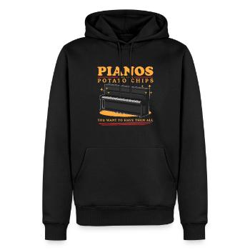 Pianistes avec piano | Piano Player Piano Gift - Sweat à capuche Premium bio Homme - noir - Devant - Nico (187cm)