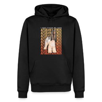 Cadeau de propriétaire de chien lévrier afghan - Sweat à capuche Premium bio Homme - noir - Devant - Nico (187cm)