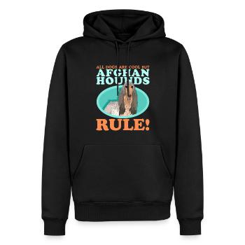 Lévrier afghan chien propriétaire de chien cadeau - Sweat à capuche Premium bio Homme - noir - Devant - Nico (187cm)