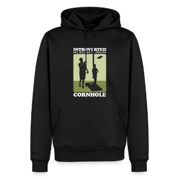 Cornhole Player Blind Hole Sac de haricots cadeau - Sweat à capuche Premium bio Homme - noir - Devant - Nico (187cm)