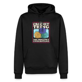 Fil au crochet Cadeau au crochet - Sweat à capuche Premium bio Homme - noir - Devant - Nico (187cm)