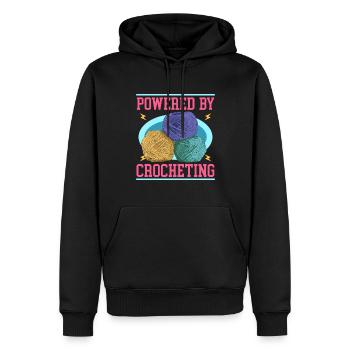 Crochet Crochet Crochet Crochet Fil Cadeau - Sweat à capuche Premium bio Homme - noir - Devant - Nico (187cm)