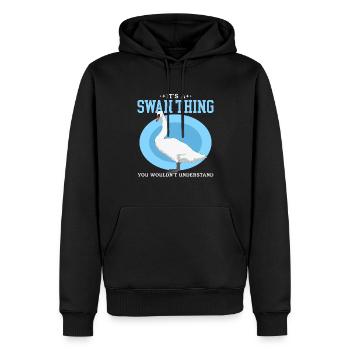 Schwan Schwäne Schwanenliebhaber Geschenk - Männer Premium Bio Hoodie - Schwarz - Vorne - Nico (187cm)
