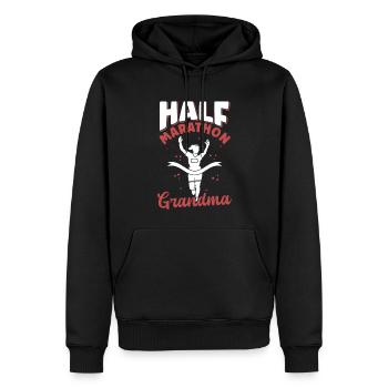 Halbmarathon Oma Halb-Marathon Geschenk - Männer Premium Bio Hoodie - Schwarz - Vorne - Nico (187cm)