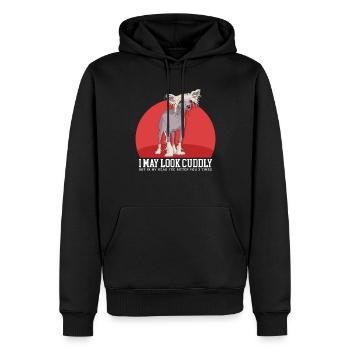 Chien chinois à crête Cadeau chinois à crête - Sweat à capuche Premium bio Homme - noir - Devant - Nico (187cm)